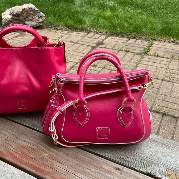 Dooney and Bourke Florentine Fuchsia Satchel - Picture 1 of 10